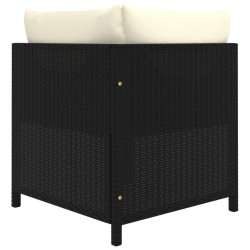 Salon de jardin 7 pcs avec coussins Résine tressée Noir 