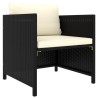 Salon de jardin 7 pcs avec coussins Résine tressée Noir 