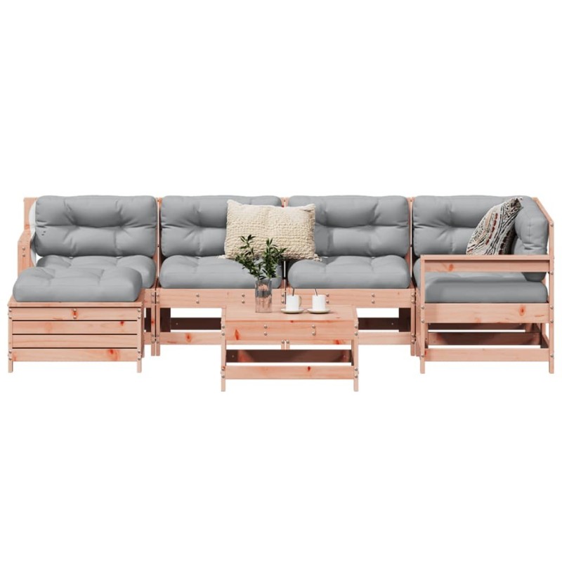 Salon de jardin 7 pcs bois massif sapin de douglas 