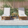 Chaises longues lot de 2 avec table bois massif d'acacia 
