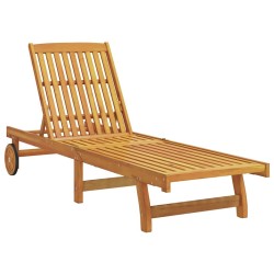 Chaises longues lot de 2 avec table bois massif d'acacia 