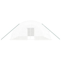 Serre avec cadre en acier blanc 36 m² 6x6x2,85 m 