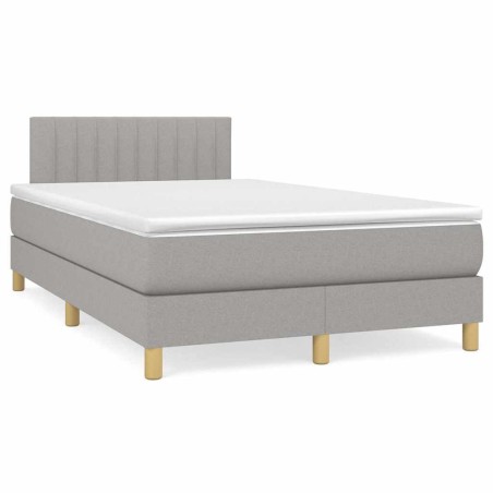 Sommier à lattes de lit matelas LED gris clair 120x190 cm tissu 