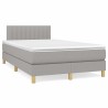 Sommier à lattes de lit matelas LED gris clair 120x190 cm tissu 