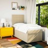 Sommier à lattes de lit avec matelas Crème 100x200 cm Tissu 