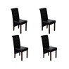 Chaises à manger lot de 4 noir similicuir 