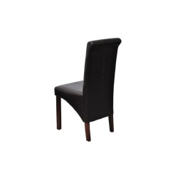 Chaises à manger lot de 4 noir similicuir 