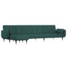Canapé-lit en forme de L vert foncé 275x140x70 cm velours 