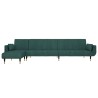 Canapé-lit en forme de L vert foncé 275x140x70 cm velours 