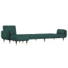 Canapé-lit en forme de L vert foncé 275x140x70 cm velours 