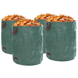 Sacs à déchets de jardinavec poignées 4 pcs pliables ronds verts 500 L 