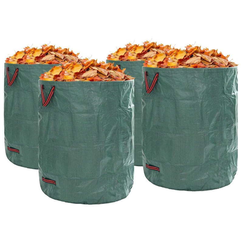Sacs à déchets de jardinavec poignées 4 pcs pliables ronds verts 500 L 