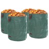 Sacs à déchets de jardinavec poignées 4 pcs pliables ronds verts 500 L 