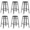 Tabourets de bar lot de 6 noir acier 