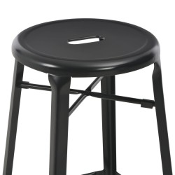Tabourets de bar lot de 6 noir acier 