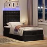 Cadre de lit ottoman avec matelas noir 80x200 cm velours 