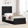 Cadre de lit ottoman avec matelas noir 80x200 cm velours 