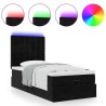 Cadre de lit ottoman avec matelas noir 80x200 cm velours 