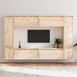 Meubles TV 8 pcs Bois massif de pin 