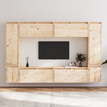 Meubles TV 8 pcs Bois massif de pin 