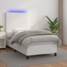 Sommier à lattes de lit avec matelas et LED Blanc 90x190 cm 
