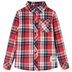 Chemise à carreaux pour enfants rouge et bleu marine 92 