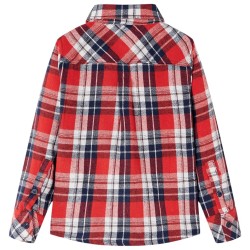 Chemise à carreaux pour enfants rouge et bleu marine 92 