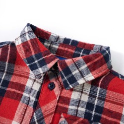 Chemise à carreaux pour enfants rouge et bleu marine 92 