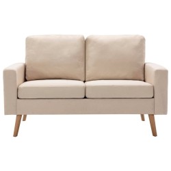 Ensemble de canapés 2 pcs Tissu Crème 