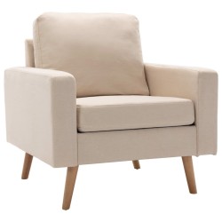 Ensemble de canapés 2 pcs Tissu Crème 