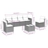 Salon de jardin avec coussins 7 pcs beige résine tressée 
