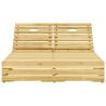 Chaise longue double avec coussins Bois de pin imprégné 