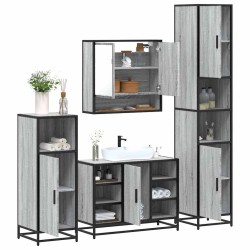 Ensemble de meubles de salle de bain 4 pcs sonoma gris 