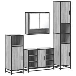 Ensemble de meubles de salle de bain 4 pcs sonoma gris 