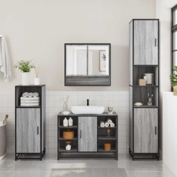 Ensemble de meubles de salle de bain 4 pcs sonoma gris 