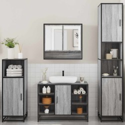 Ensemble de meubles de salle de bain 4 pcs sonoma gris 