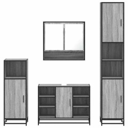Ensemble de meubles de salle de bain 4 pcs sonoma gris 