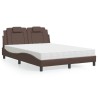 Lit avec matelas marron 140x200 cm similicuir 