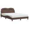 Lit avec matelas marron 140x200 cm similicuir 