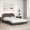 Lit avec matelas marron 140x200 cm similicuir 