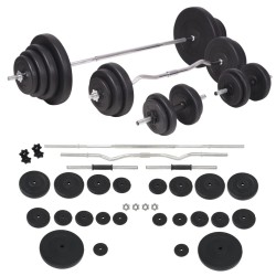 Ensemble d'haltères et barres d'haltères 120 kg 