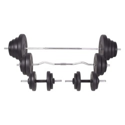 Ensemble d'haltères et barres d'haltères 120 kg 
