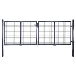 Portail en maille Acier galvanisé 289x125 cm Gris 