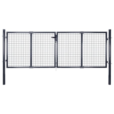 Portail en maille Acier galvanisé 289x125 cm Gris 