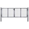 Portail en maille Acier galvanisé 289x125 cm Gris 