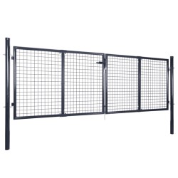 Portail en maille Acier galvanisé 289x125 cm Gris 