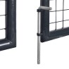 Portail en maille Acier galvanisé 289x125 cm Gris 