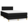 Sommier à lattes de lit avec matelas noir 120x190 cm tissu 