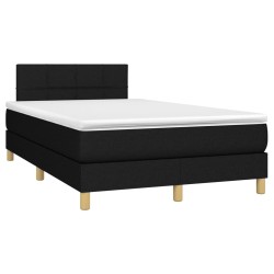 Sommier à lattes de lit avec matelas noir 120x190 cm tissu 