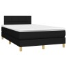 Sommier à lattes de lit avec matelas noir 120x190 cm tissu 